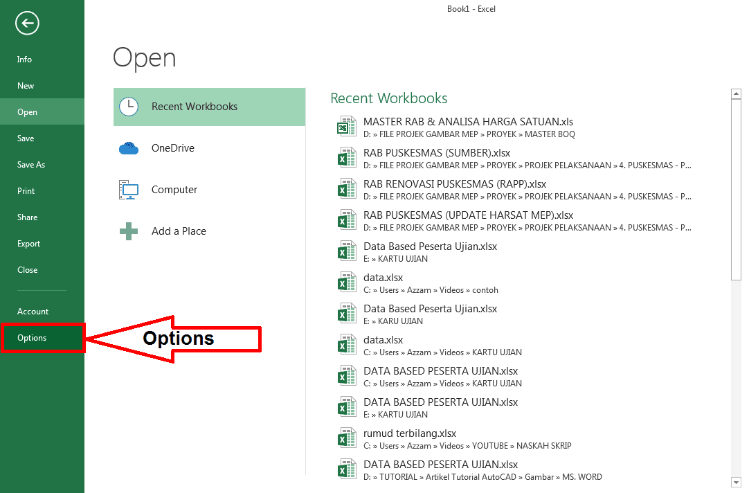 Gambar Tampilan File Options Microsoft Excel