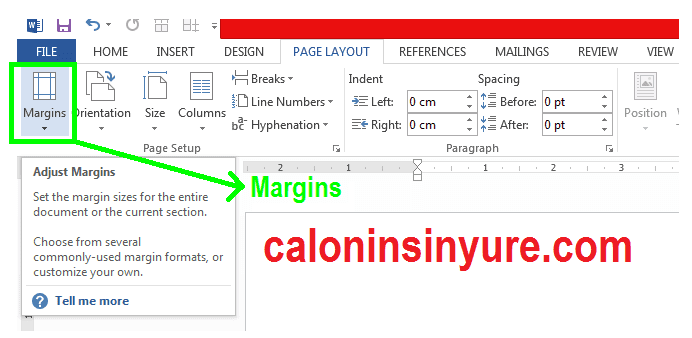 Gambar Margins - Microsoft Word