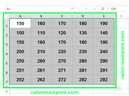 Gambar Tampilan Workbook - Range