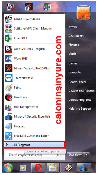 Gambar Tampilan Start Menu