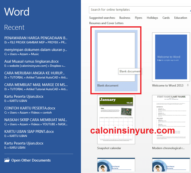 Gambar Tampilan Microsoft Word