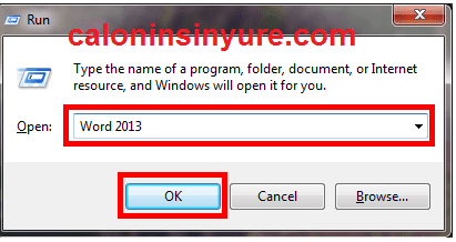 Gambar Tampilan Kotak Dialog RUN