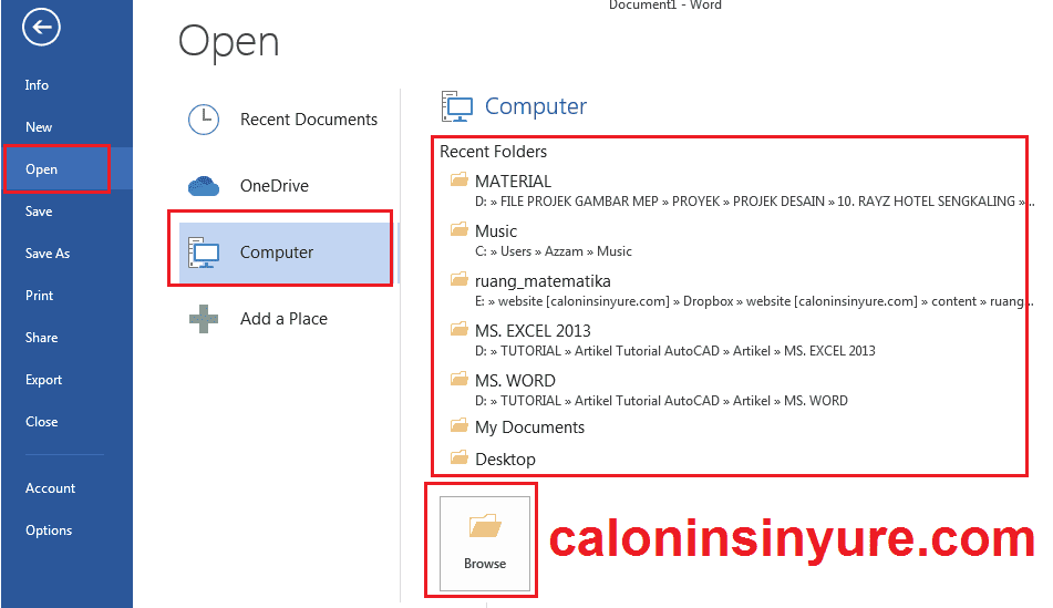 Gambar Tampilan Menu File (Bakstage)