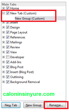 Gambar Tampilan Customsize Ribbon Ms. Word