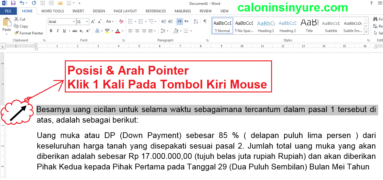 Gambar Tampilan Teks Document MS. Word