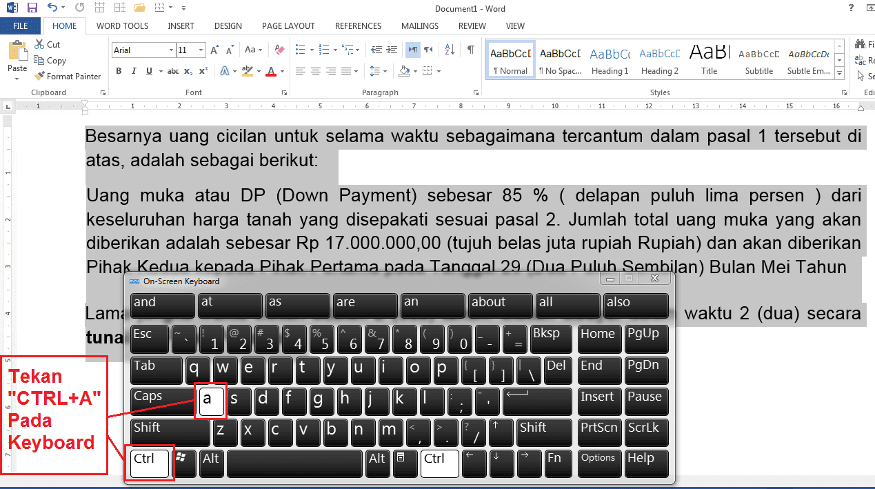 Gambar Tampilan Teks Document MS. Word