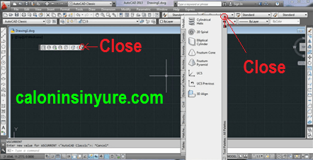 Gambar Tampilan Lembar Kerja (<em>Worksapce</em>) AutoCAD Classic