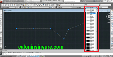 Gambar Cara Menebalkan Garis Pada AutoCAD
