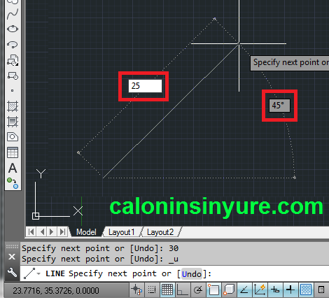 Gambar Tampilan Line AutoCAD
