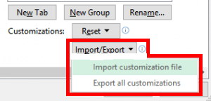 Gambar Tampilan Menu Customsize Ribbon Microsoft Excel