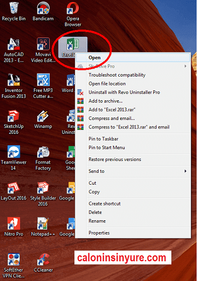 Gambar Tampilan Microsoft Excel 2013