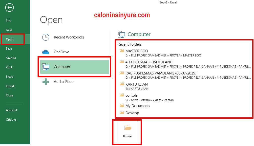 Gambar Tampilan Menu File (Bakstage)